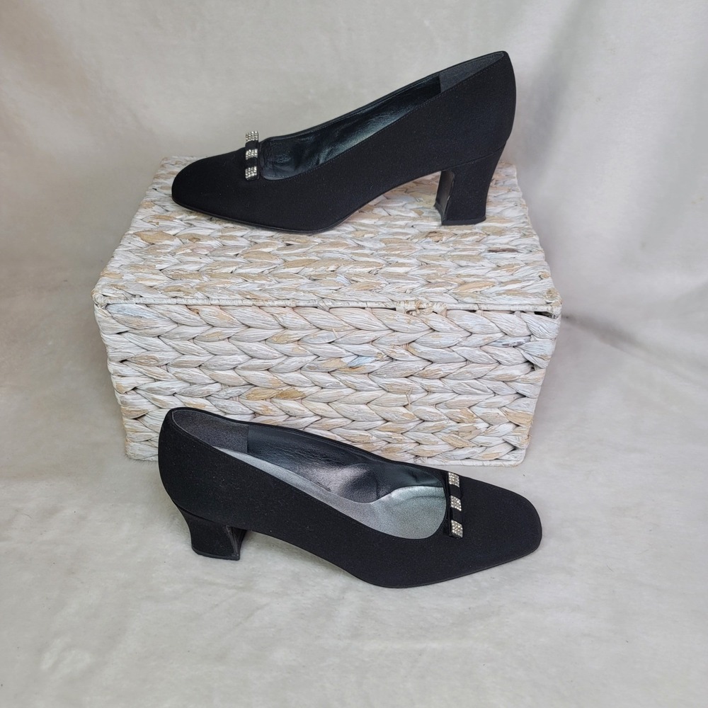 Stuart Weitzman Black Witchy Festival Pumps Embellished Whimsigoth 8 Square Toe
